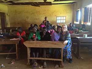 Mindy Bertram '15 (Biology and International Studies) working as a Peace Corps volunteer in Cameroon, November 2016.