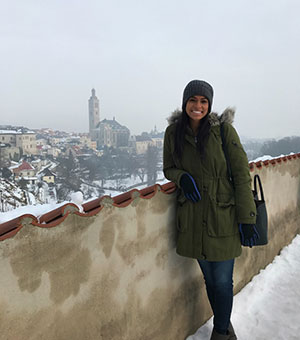 Katie Roberts at Kunta Hora in Prague, Czech Republic, February 3, 2017. Photo by Sammy Mickens. Katie Roberts at Kunta Hora in Prague, Czech Republic, February 3, 2017. Photo by Sammy Mickens.