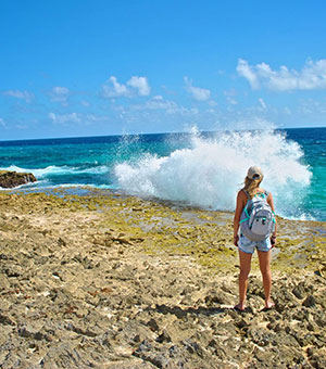 Rachel Fuller at the Washington Slagbaai National Park in Bonaire. Photograph by Lean Wessler. Rachel Fuller at the Washington Slagbaai National Park in Bonaire. Photograph by Lean Wessler.