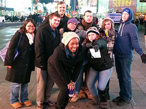 Virginia Wesleyan business and theatre students in New York City, January 2013. Photograph by Prof. Linda Ferguson.
