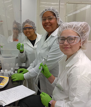 Virginia Wesleyan chemistry students working in the National Institute for Standards and Technology lab, Washington, D.C, January 2020. Photograph by Prof. Maury Howard Virginia Wesleyan chemistry students working in the National Institute for Standards and Technology lab, Washington, D.C, January 2020. Photograph by Prof. Maury Howard