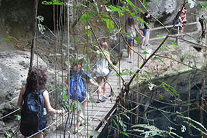 Virginia Wesleyan students exploring Ek Balam's cenote in Yucatan, Mexico. Photograph by Diana Risk. Virginia Wesleyan students exploring Ek Balam's cenote in Yucatan, Mexico. Photograph by Diana Risk.