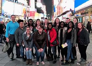 Virginia Wesleyan students and Profs. Larkin and Malone in New York City, January 2017. Anonymous photographer. Virginia Wesleyan students and Profs. Larkin and Malone in New York City, January 2017. Anonymous photographer.