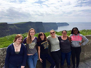 Virginia Wesleyan students on the Cliffs of Moher, Ireland, June 2016. Photograph by Prof. Jennifer Slivka.