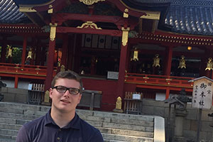 Caleb Mercer ‘19 at Iwashimizu Hachimangu in Kyoto, Japan, September 2017. Photograph by Toshihikosan. Caleb Mercer ‘19 at Iwashimizu Hachimangu in Kyoto, Japan, September 2017. Photograph by Toshihikosan.