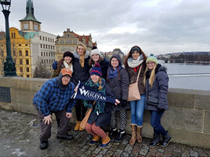 Virginia Wesleyan students on the Charles Bridge in Prague, Czech Republic, January 2017. Photograph by Prof. Sara Sewell. Virginia Wesleyan students on the Charles Bridge in Prague, Czech Republic, January 2017. Photograph by Prof. Sara Sewell.
