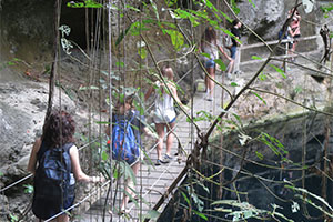 Virginia Wesleyan students exploring Ek Balam's cenote in Yucatan, Mexico. Photograph by Diana Risk. Virginia Wesleyan students exploring Ek Balam's cenote in Yucatan, Mexico. Photograph by Diana Risk.