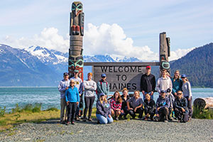 Virginia Wesleyan students in Haines, Alaska, summer 2019. Photograph by Prof. Larry Hultgren.