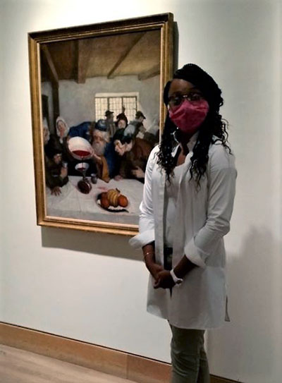 Clarke at the Peninsula Fine Arts Center, Summer 2020 (Photo by Sharon Swift) Clarke at the Peninsula Fine Arts Center, Summer 2020 (Photo by Sharon Swift)