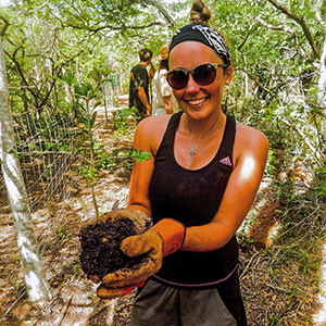Rachel Fuller at the Echo Conservation Park in Bonaire, 10 November 2017. Photograph by Leah Wessler.