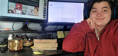 Ward conducting research on campus, February 2021 Ward conducting research on campus, February 2021