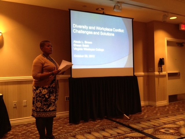 Ms. Alexis Brown at the International Business Research Conference, Las Vegas, October 2012. Ms. Alexis Brown, “Diversity and Workplace Conflict: Challenges and Solutions.” Paper presented at the International Business Research Conference, Las Vegas, October 2012. Faculty Mentor: Dr. Ehsan Salek, Department of Management, Business and Economics.