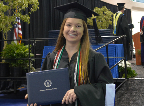 I AM VWC: Kaitlyn Dozier of Virginia Beach graduated summa cum laude with degrees in communication and Hispanic studies at the College's commencement ceremony on May 17. (Photo by Janice Marshall-Pittman)