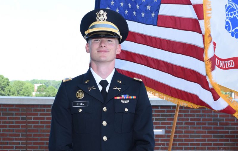 Gavin Steel '19 was commissioned as a second lieutenant in the U.S. Army following the Commencement Ceremony.