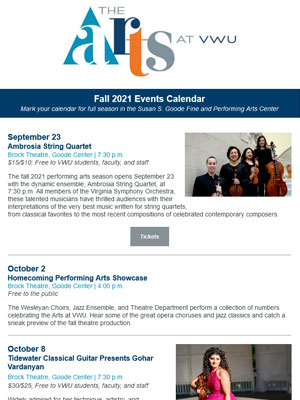 Read the latest Arts Newsletter