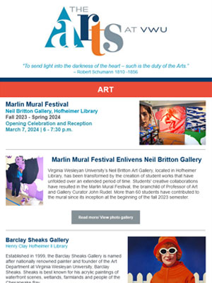 Read the latest Arts Newsletter